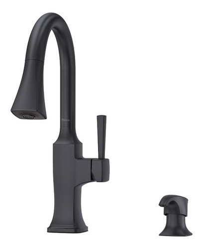  Grifo De Cocina Pfister F-529-7kf Monomando Con Dispensador Acabado Mate Color Negro