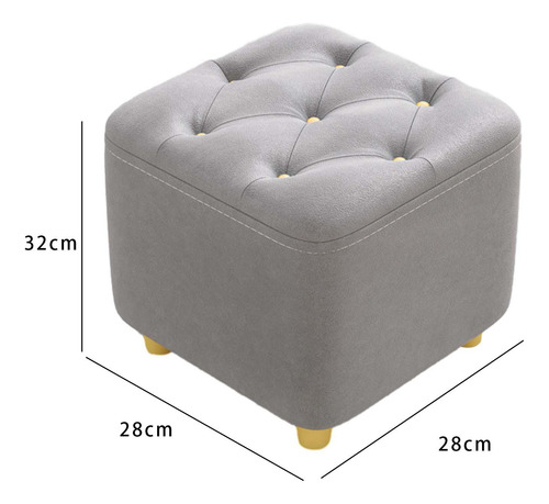 Reposapiés Taburete Decorativo Taburete Acolchado Gris