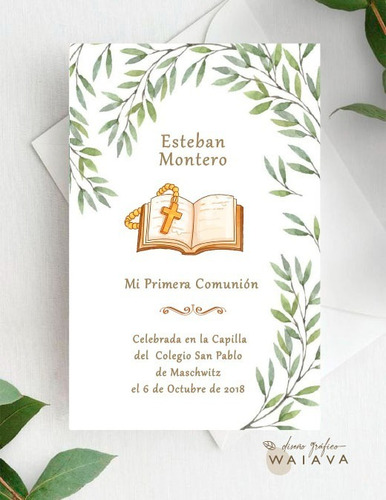 Imagen 5 de 10 de Estampitas Comunión Tarjetas Estampas Nenes X 3u