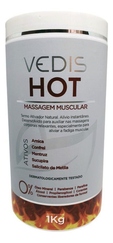 Creme Hot Massagem Muscular 1 Kg Vedis