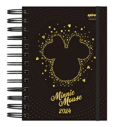 Agenda 2024 Mini Minnie Mouse Capa Dura 11,7x16,4cm Cor Da Capa Preto