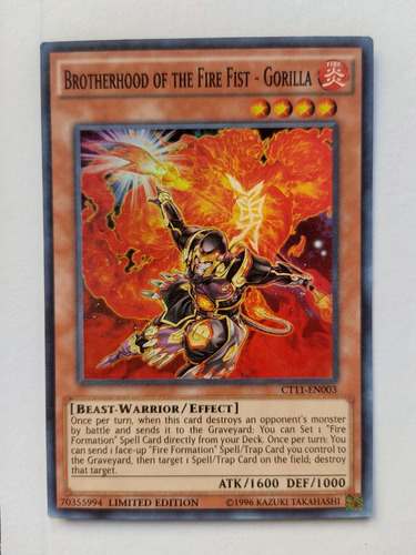 Yugioh! Tcg Brotherhood Of The Fire Fist Ct11-en003 Limited 
