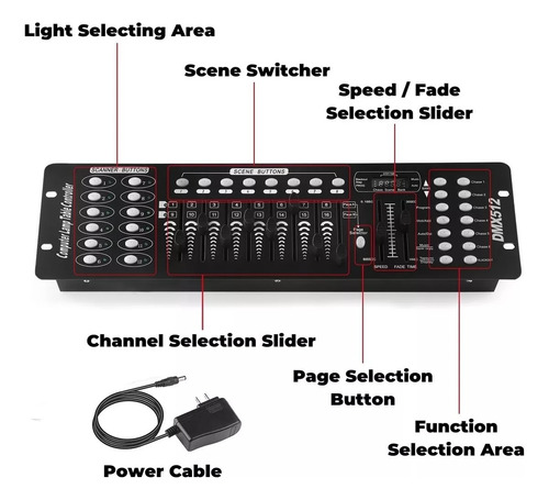 Controlador Dmx 192 Canales Luces Dj Consola 512 Línea 1m