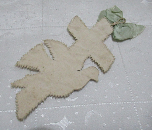 Antiguo Escapulario Sagrado Corazón Jesús Bordado A Mano (Usado)