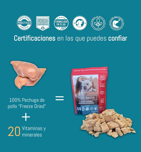 Cool Bark Premio De Pollo Liofilizado Con Vitaminas