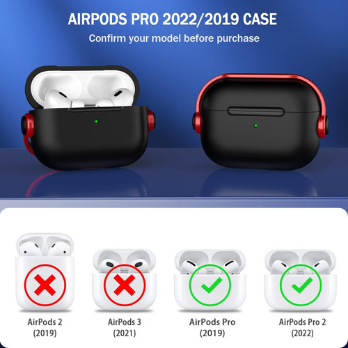 R-fun AirPods Pro Funda Con Bloqueo Seguro Y Kit De Limpieza