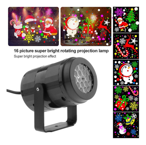Navidad Led Proyector Luz 16 Patrones Moviendo Lámpara De