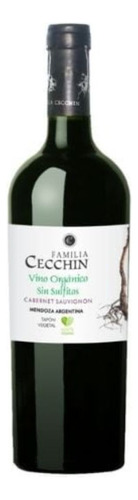 Vino Cabernet Sauvignon Cecchin Orgánico Sin Sulfitos X 3 U.