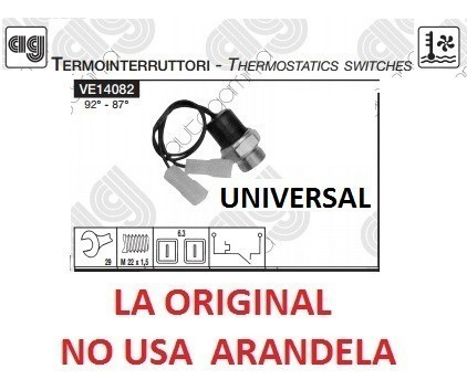 Válvula Temperatura Radiador(92°-82°) Autogamma Universa