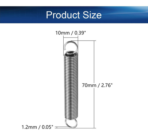 Yinpecly Resorte Comprimido Extendido Acero Inoxidable 2