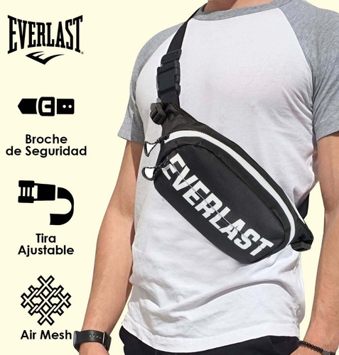 Imagen 4 de 10 de Riñonera Everlast Vintage Deportiva Grande Viaje Unisex