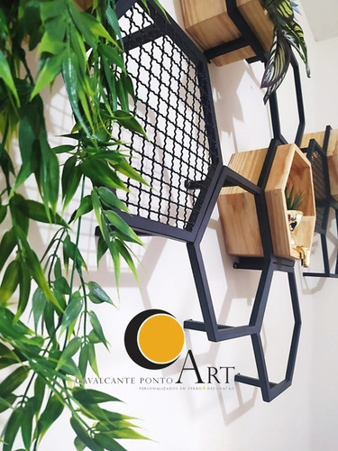 Nicho Decoração Ferro Suporte Planta De Parede Colméia 3pçs