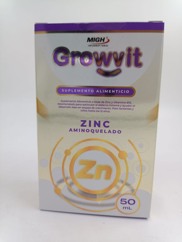 Growvit Multivitaminico Infantil Zn Zinc Aniquelado Sabor Natural