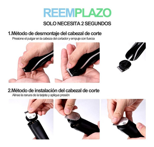 Imagen 7 de 7 de Kit De Máquina Cortadora De Cabello Profesional Inalámbrica