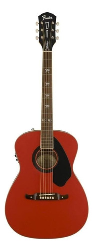 Guitarra acústica Fender Artist Design Tim Armstrong Hellcat para diestros ruby red satin