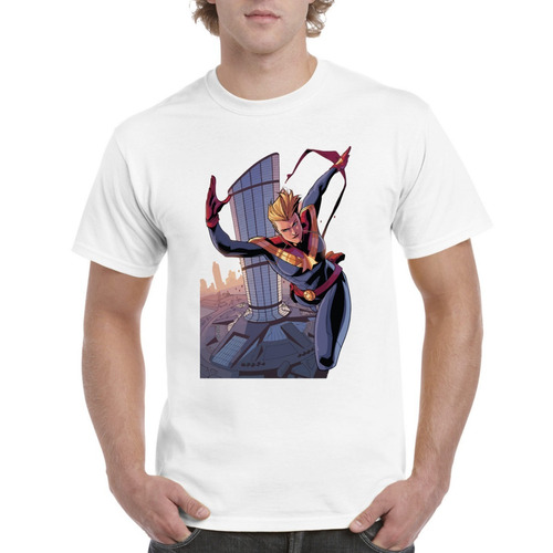 Camiseta Para Hombre Historietas Capitan Marvel Carol Danver