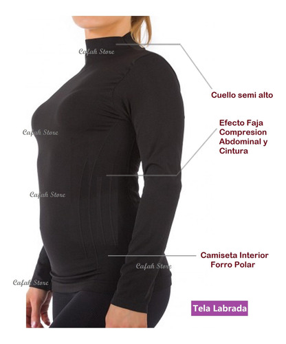 Calentador Mujer Polo Interior Cuello Alto Invierno Viaje