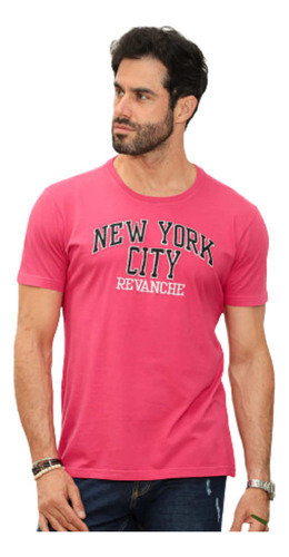 Camiseta Masculina Bordada New York City Revanche Original