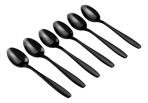 Wekioger 12 Piezas Cucharillas Negras, Cucharas Pequeñas De