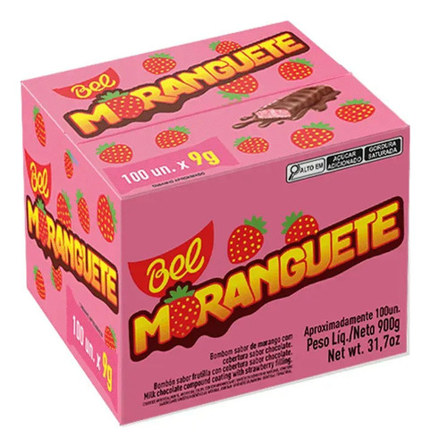 Chocolate Moranguete Bel Caixa 100 Unidades 9g