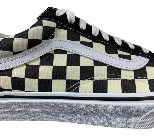 Tenis Vans Hombre Old Skool Checkerboard Negro Look Trendy