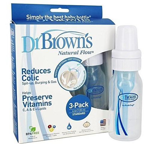 Dr. Brown's Botella Original Del Brown, 4 Onzas, 3 Paquetes