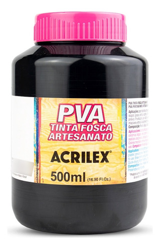 Tinta Pva Preto 520 Ou Branco 519 Artesanato 500ml Acrilex