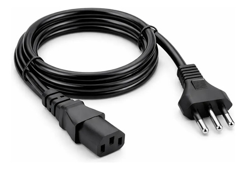 Cabo De Força Tripolar 2p+t Iec C13 Para Pc Monitor Impressora 1,5m Metros Padrão Brasileiro Bivolt 110v 220v Cabo Energia Computador Reforçado Alta Durabilidade Compatível Cpu Fonte Tv Nobreak