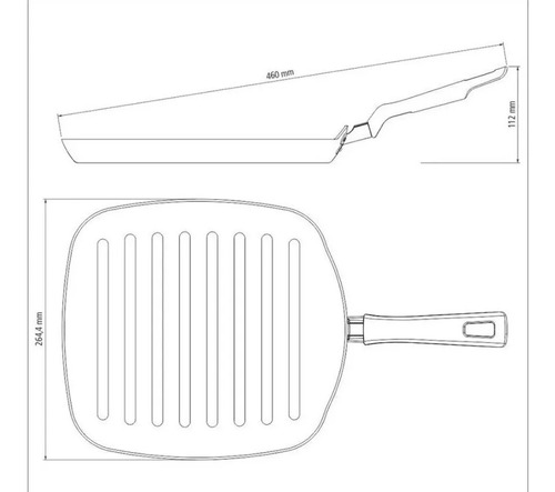 Bifera Tramontina Turim Teflon 24cm Antiadh Cuadrada Grill