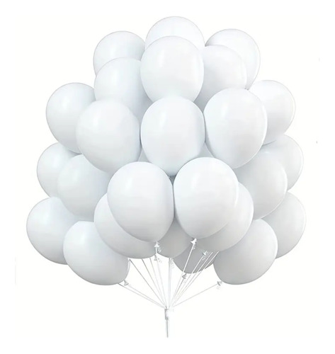 Globos 50 Unidades Color Blanco Tamaño 30 Cm