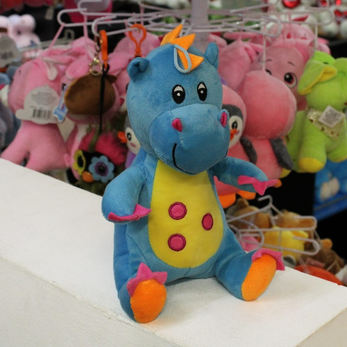 Tierno Dragón Dino Nino Azul Peluche 26cms Azul
