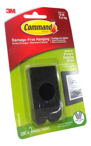 Set 4x Tiras Para Colgar Cuadros Hasta 5.4kg 3m Command New