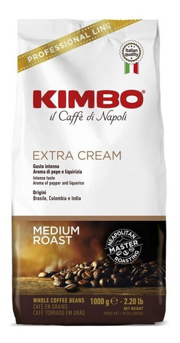 Imagen 1 de 5 de Café Italiano Kimbo En Grano 1kg Extra Cream