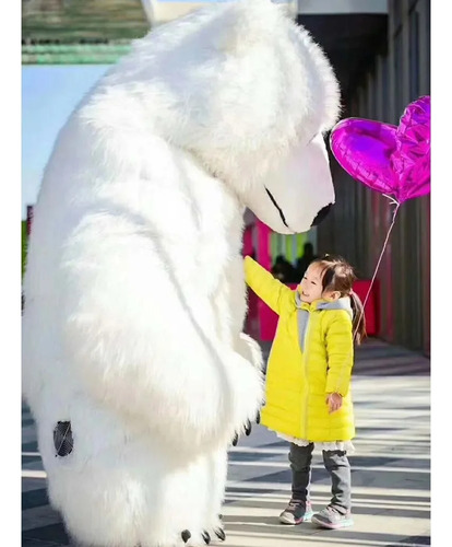 Traje De Corpo Inteiro Para Adultos De Urso Polar Inflável D