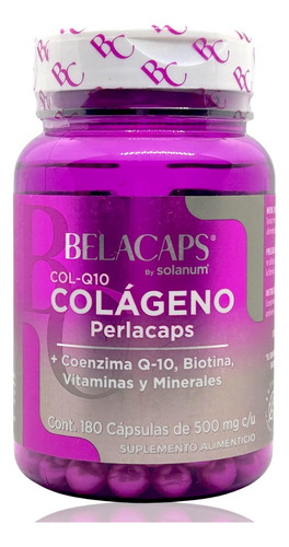 Colágeno Biotina Coq-10 180 Cápsulas Solanum Perlacaps
