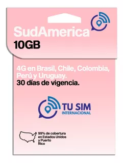 Sim Card Brasil Chile Peru 10 Gb Navegacion Total