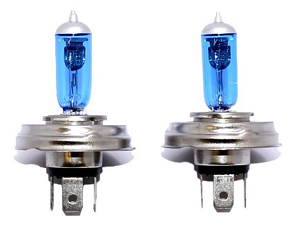 Imagen 2 de 6 de Lampara Kit H4 Larga Y Corta 12v 60/55 P45 Azul