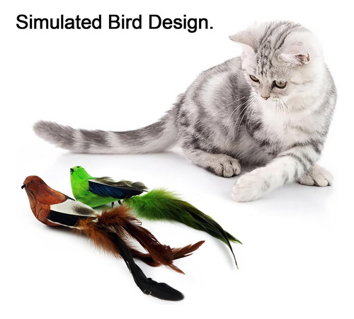 Juguetes Feather Realistic Birds, 2 Paquetes Para Gatos Y Ga