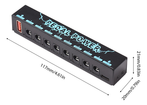 Fonte De Alimentação De Pedal De Guitarra Com 8 Saídas Dc Is