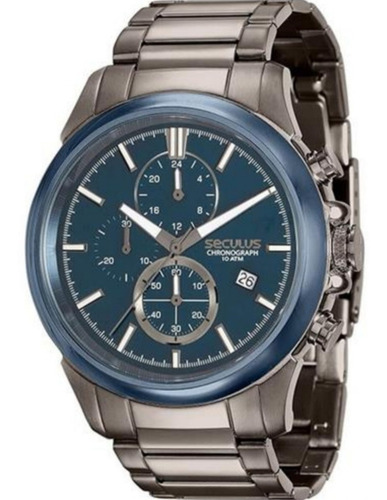 Relógio Masculino Seculus Cinza Cronógrafo13023gpsvqa2