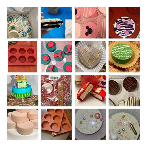 3 Peças De Molde Cilíndrico De Doces Para Bolo De Silicone .