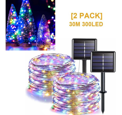 Cadena De Hadas De Luz Solar Impermeable 30m 300led +