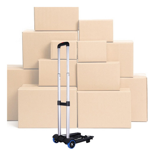 Carrito De Mano Plegable Portátil Con Varilla De Aluminio Y
