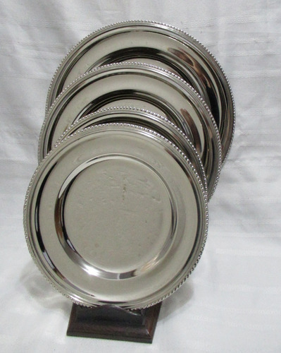 4 Bandejas Redondas Devon Bronce Plateado Argentina 10178 (Usado)