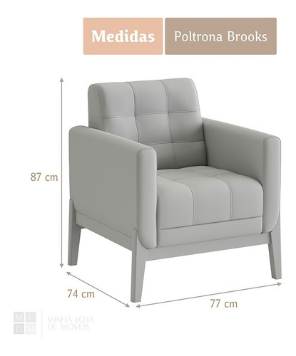 Poltrona Com Base De Madeira Brooks Nobuck Marrom