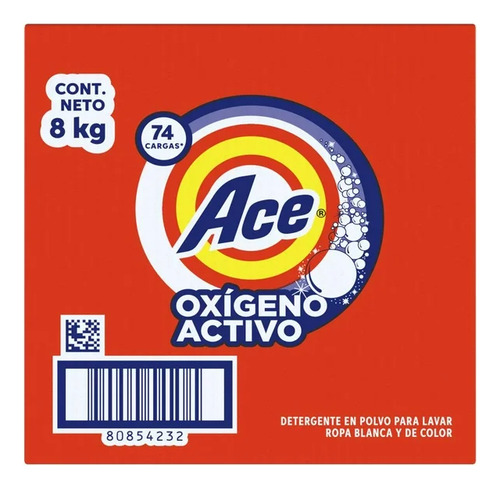 Detergente En Polvo Ace Oxigeno Activo 8 Kg