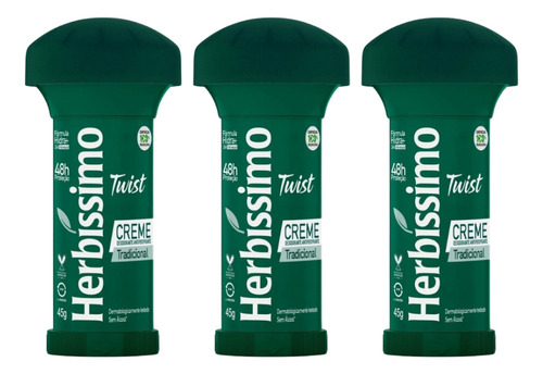 Desodorante Herbissimo Stick Creme Twist Tradicional - 3un