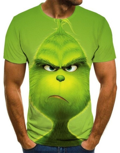 Impresión 3d T- Polera Película Grinch T- Top Fashion Polera