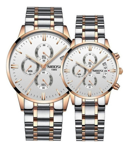 Relojes Impermeables Nibosi Luminous Couple, 2 Piezas