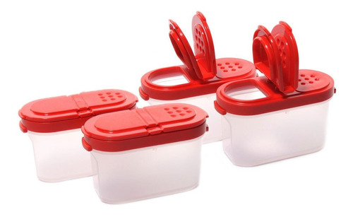 Tupperware Small Bote Para Especias (4) Pc Juego Sheer Con R